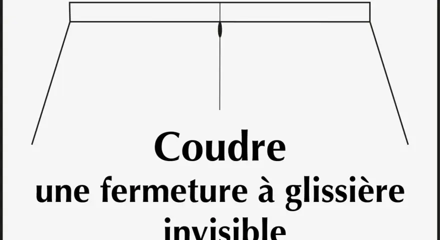 Schéma pour coudre une fermeture à glissière invisible.