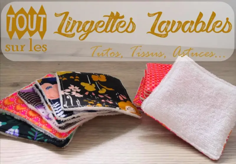 Gabarit lingettes lavables : pile de lingettes colorées et douces, idéales pour un usage zéro déchet.
